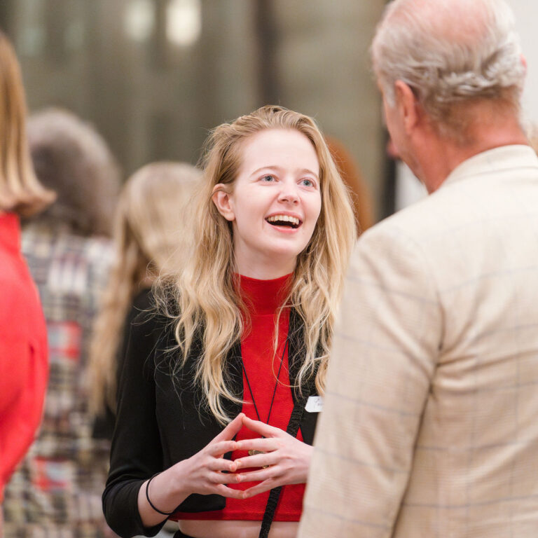 Guests engaged in conversation at The Syndicate Global event at The Connaught, networking among founders, investors, UHNW individuals and family offices.